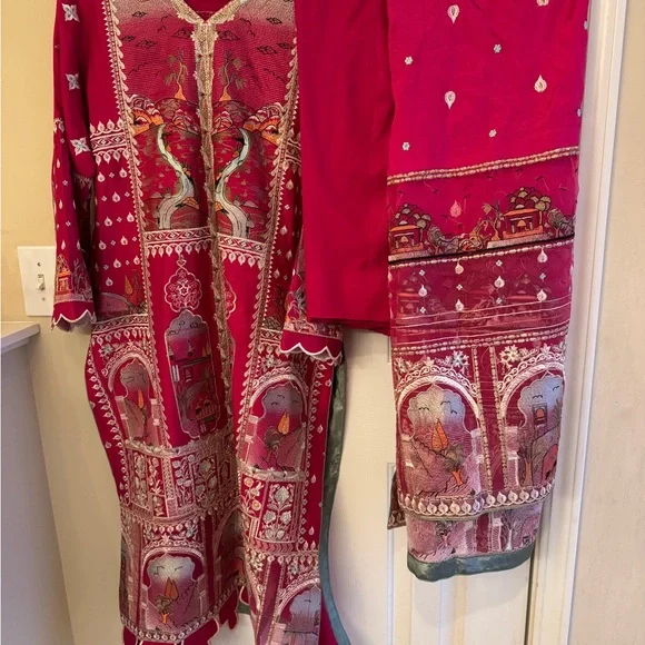 Elegant Pink dress by Bin Ilyas Pakistani designer - Picture 1 of 2